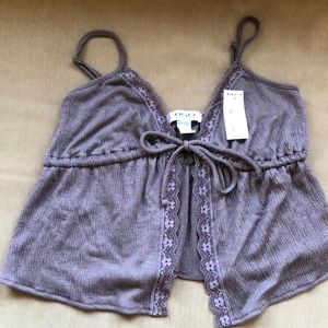 RSQ Tilly’s Fly Away Cami Brown Tie in front Size M New with Tag